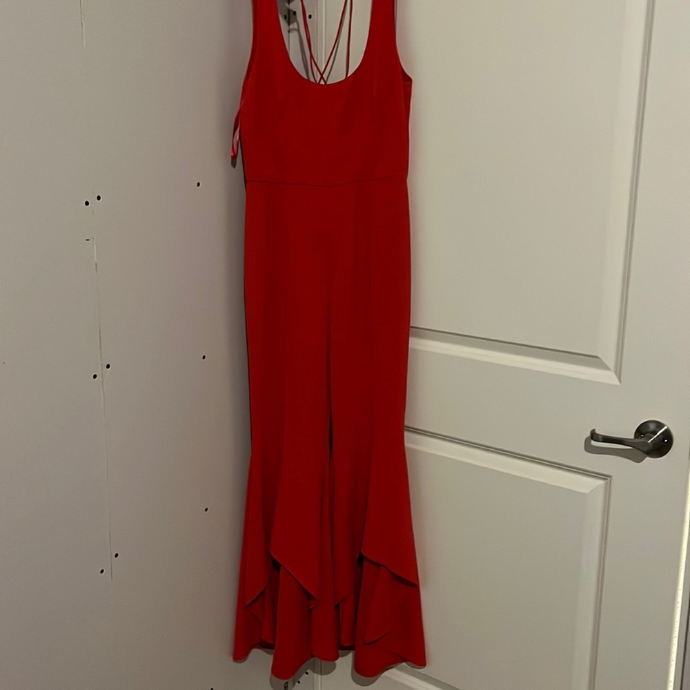 Fun, red Intermix red jumpsuit, perfect for the holidays, size 2, worn once
